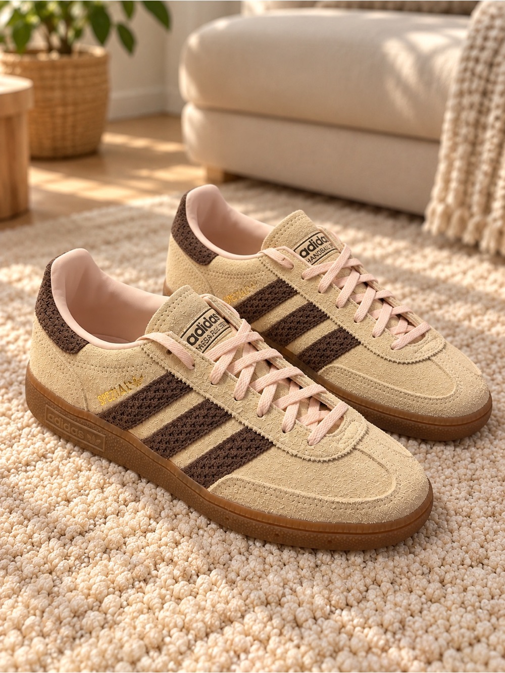 Adidas Handball Spezial Women’s Beige Brown Sneakers US Size 9 KI2168 - Picture 4 of 6